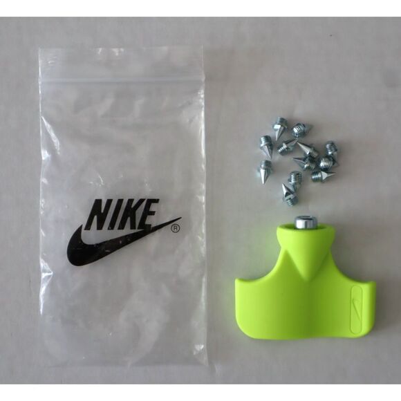 Nike Track & Field Cleats Spikes & Wrench Tool Kit w/12 Silver Spikes - Picture 1 of 4